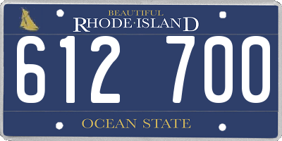 RI license plate 612700