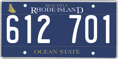 RI license plate 612701