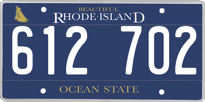 RI license plate 612702