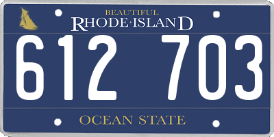 RI license plate 612703
