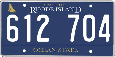 RI license plate 612704