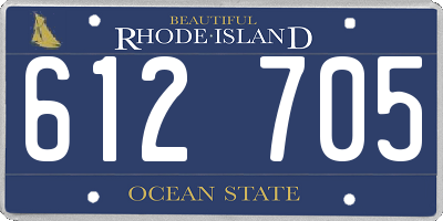 RI license plate 612705