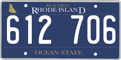 RI license plate 612706