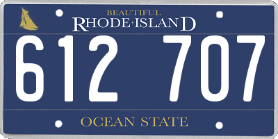 RI license plate 612707