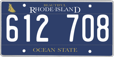 RI license plate 612708