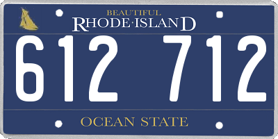 RI license plate 612712