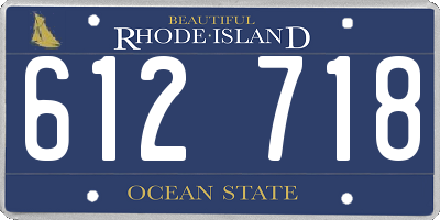 RI license plate 612718