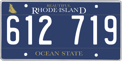 RI license plate 612719