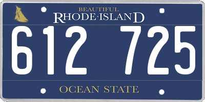 RI license plate 612725