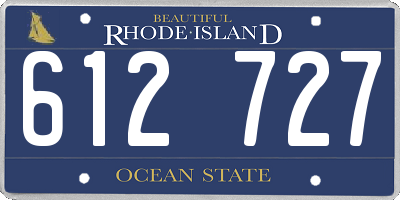 RI license plate 612727