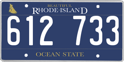 RI license plate 612733