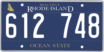 RI license plate 612748