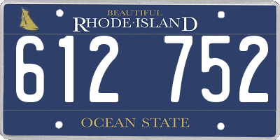 RI license plate 612752