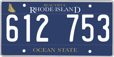 RI license plate 612753