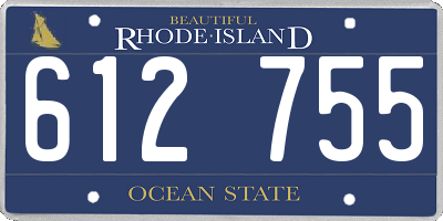 RI license plate 612755