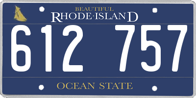 RI license plate 612757