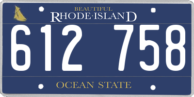 RI license plate 612758