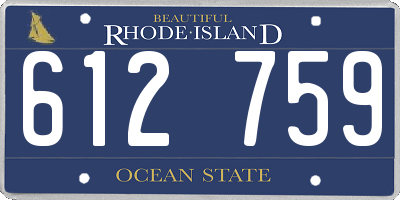 RI license plate 612759