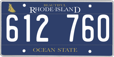 RI license plate 612760