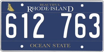 RI license plate 612763