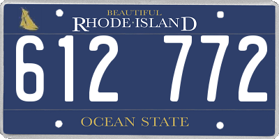 RI license plate 612772