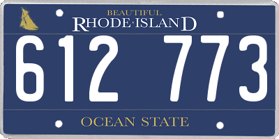 RI license plate 612773