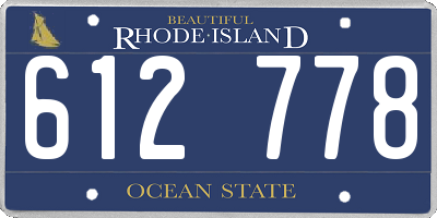 RI license plate 612778