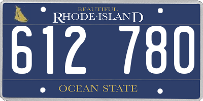 RI license plate 612780