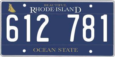 RI license plate 612781