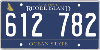 RI license plate 612782