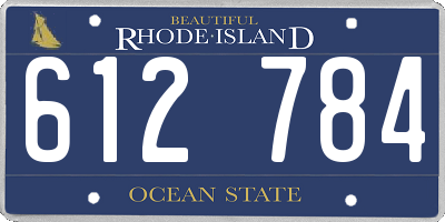 RI license plate 612784