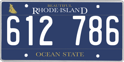 RI license plate 612786