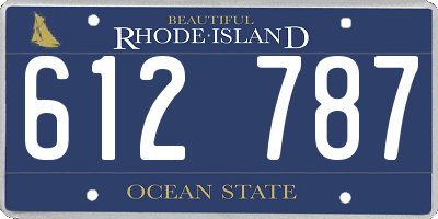 RI license plate 612787