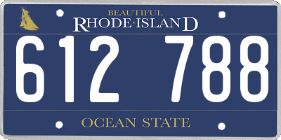 RI license plate 612788