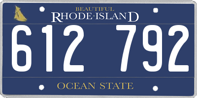 RI license plate 612792