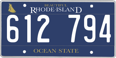RI license plate 612794