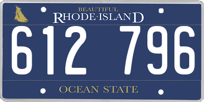 RI license plate 612796