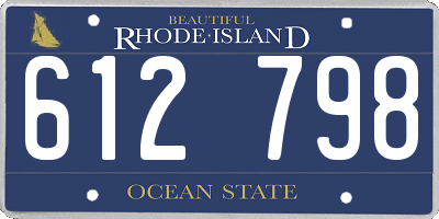 RI license plate 612798