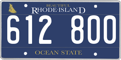 RI license plate 612800