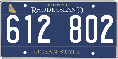 RI license plate 612802