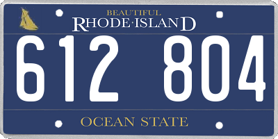 RI license plate 612804