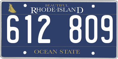 RI license plate 612809