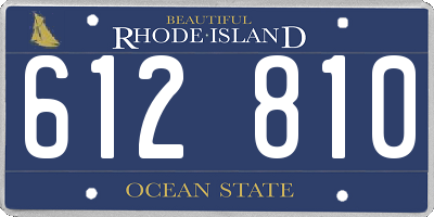 RI license plate 612810