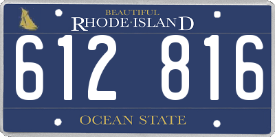 RI license plate 612816
