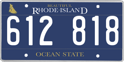 RI license plate 612818