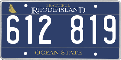 RI license plate 612819
