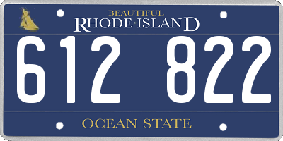 RI license plate 612822