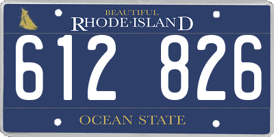 RI license plate 612826