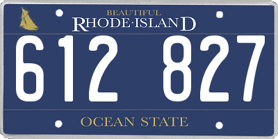 RI license plate 612827