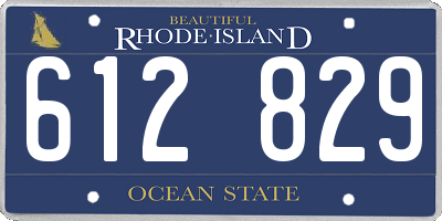 RI license plate 612829